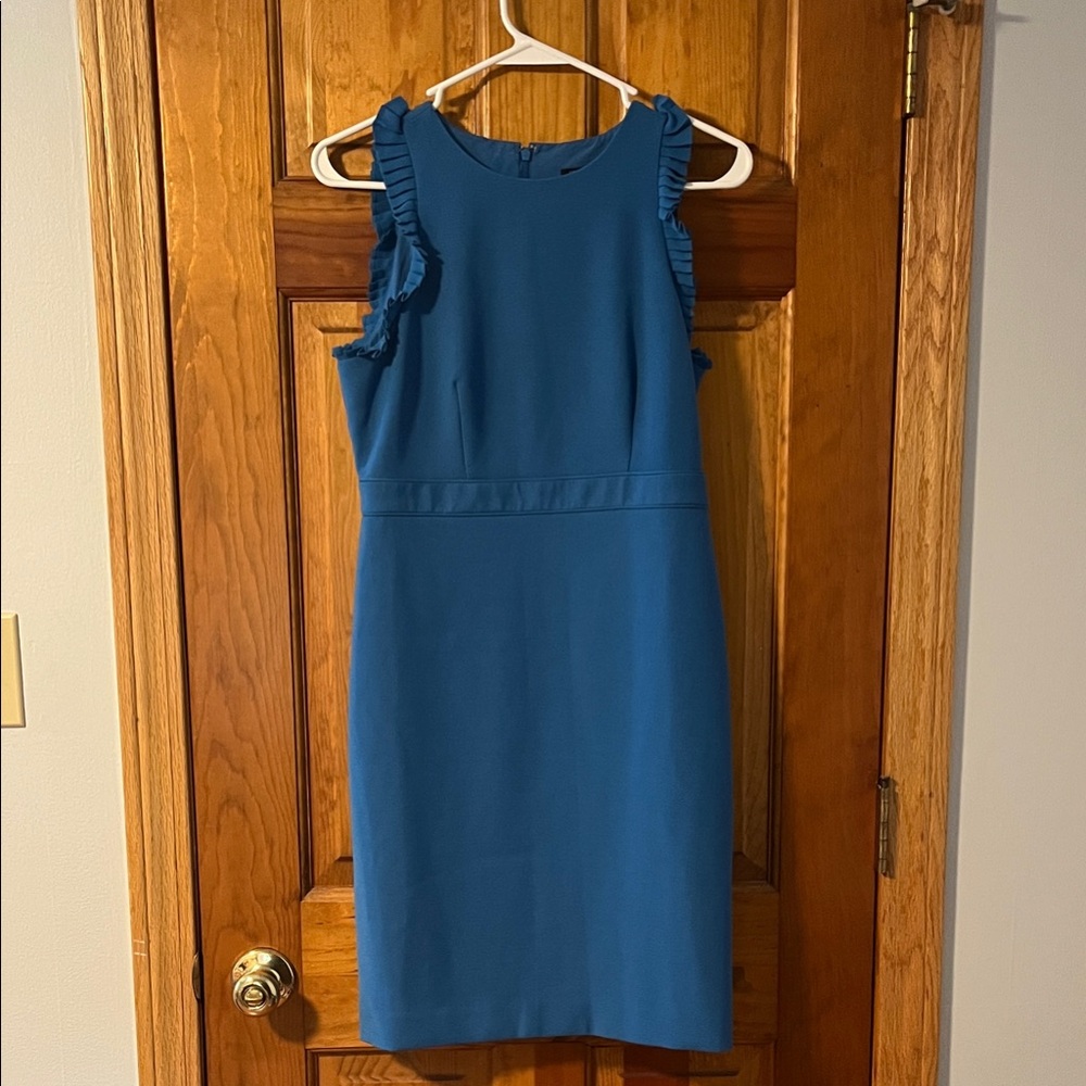 Ann Taylor Elegant Blue Sleeveless Dress